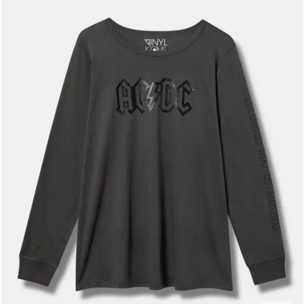 New! Torrid sz 3 AC DC AC/DC Classic Fit Cotton Long‎ Sleeve Tee Shirt 3X